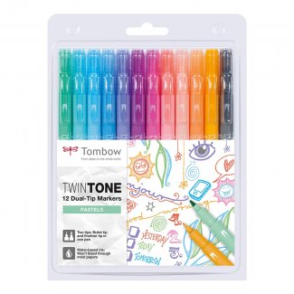 MARCADORES TOMBOW TWIN TONE 12 UNID. CORES