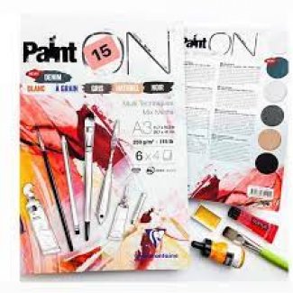 PAINT´ON BLOCO  CLAIREFONTAINE  A3  24FLS 250GR SORT.