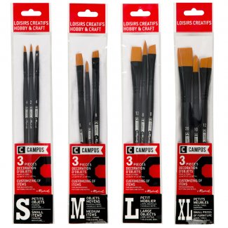 CONJUNTO  3 PINCEIS HOBBY E MANUALIDADES CAMPUS L