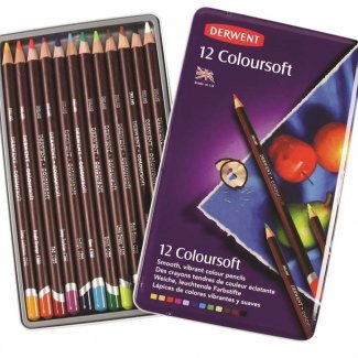 CAIXA METAL COLOURSOFT DERWENT 12 CORES