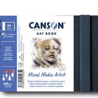 BLOCO DESENHO HORIZONTAL  MIXED MEDIA ARTIST A5 300GR CANSON