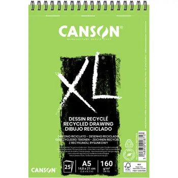 BLOCO XL ESBOÇO ESPIRALADO RECICLADO A5 25FLS 160GR CANSON