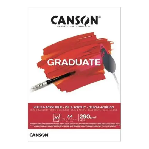 BLOCO ÓLEO E ACRILICO GRADUATE A4 20FS 290GR CANSON