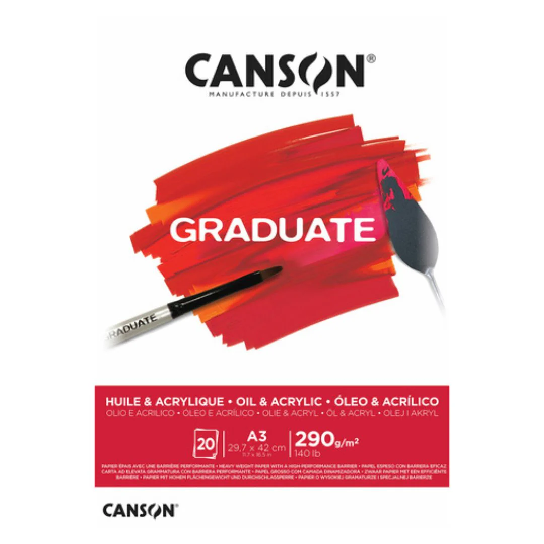 BLOCO ÓLEO E ACRILICO GRADUATE A3 20FS 290GR CANSON