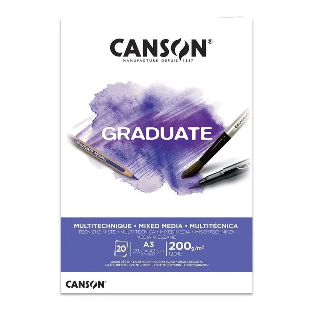 BLOCO MIX MEDIA GRADUATE A3 20FS 200GR CANSON
