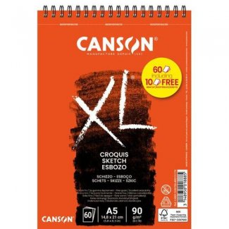 BLOCO XL ESBOÇO A5 ESPIRAL 60FLS 90GR CANSON