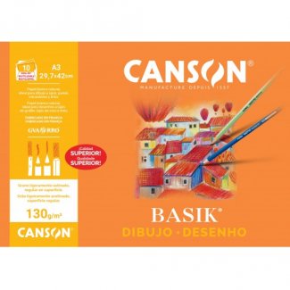 PAPEL DESENHO BASIC A 10 FLS 130GR CANSON