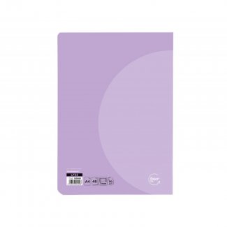 CADERNO AGRAFADO DIN A4 CAPA DE PLASTICO 48FLS 90GR PAUTADO DUPLA MARGEM