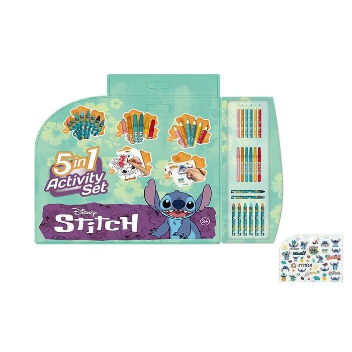 CONJUNTO MULTI-ACTIVIDADES  STITCH- BLOCO+STIKERS+LAPIS+MARCADORES
