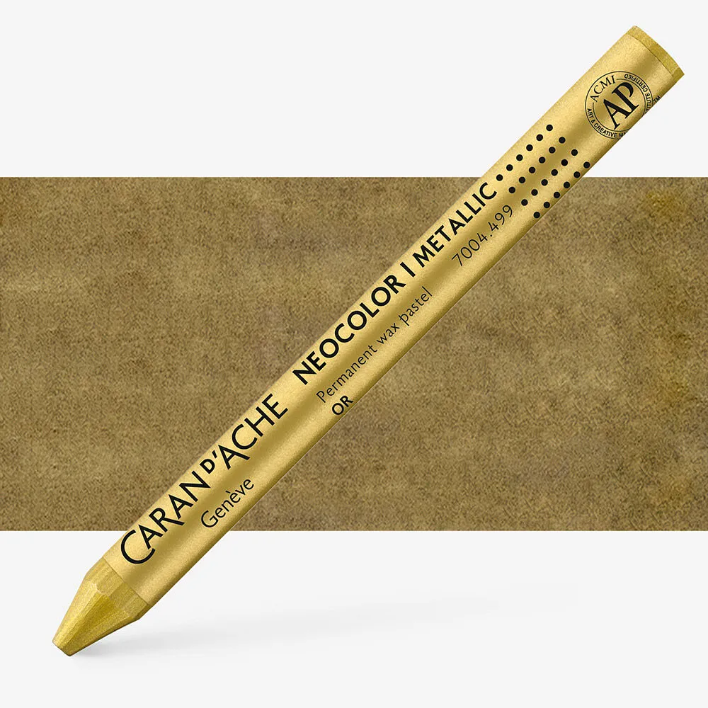 LÁPIS DE CERA NEOCOLOR I  METALICO OURO  CARAN D´ ACHE