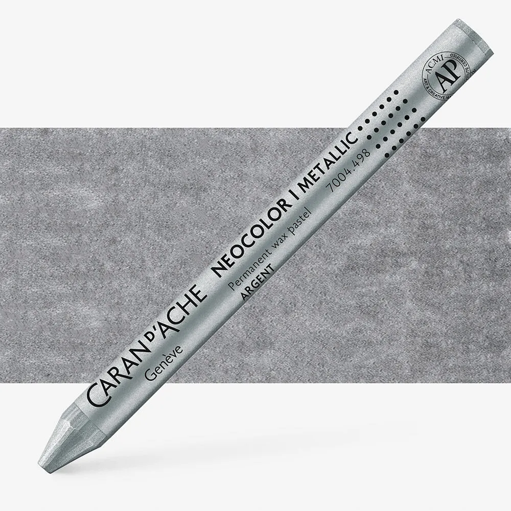 LÁPIS DE CERA NEOCOLOR I  METALICO PRATA  CARAN D´ ACHE