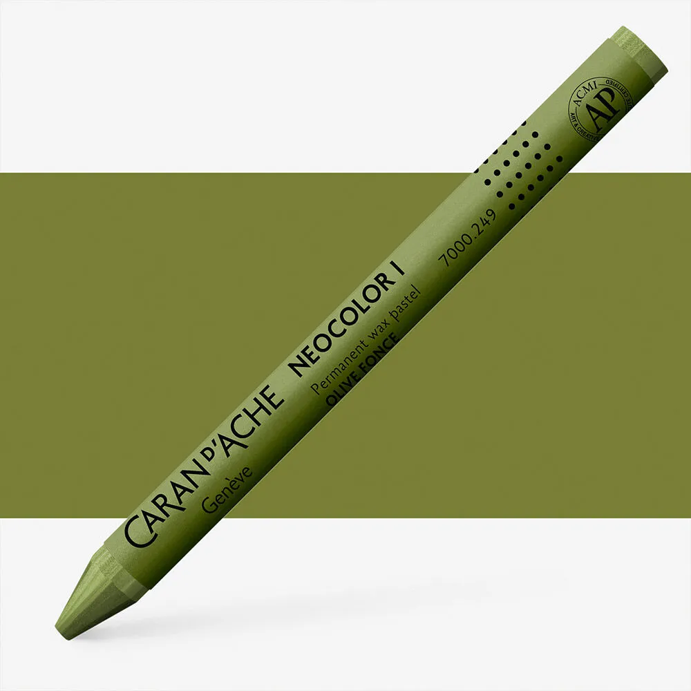 LÁPIS DE CERA NEOCOLOR I  VERDE OLIVEIRA ESCURO CARAN D´ ACHE