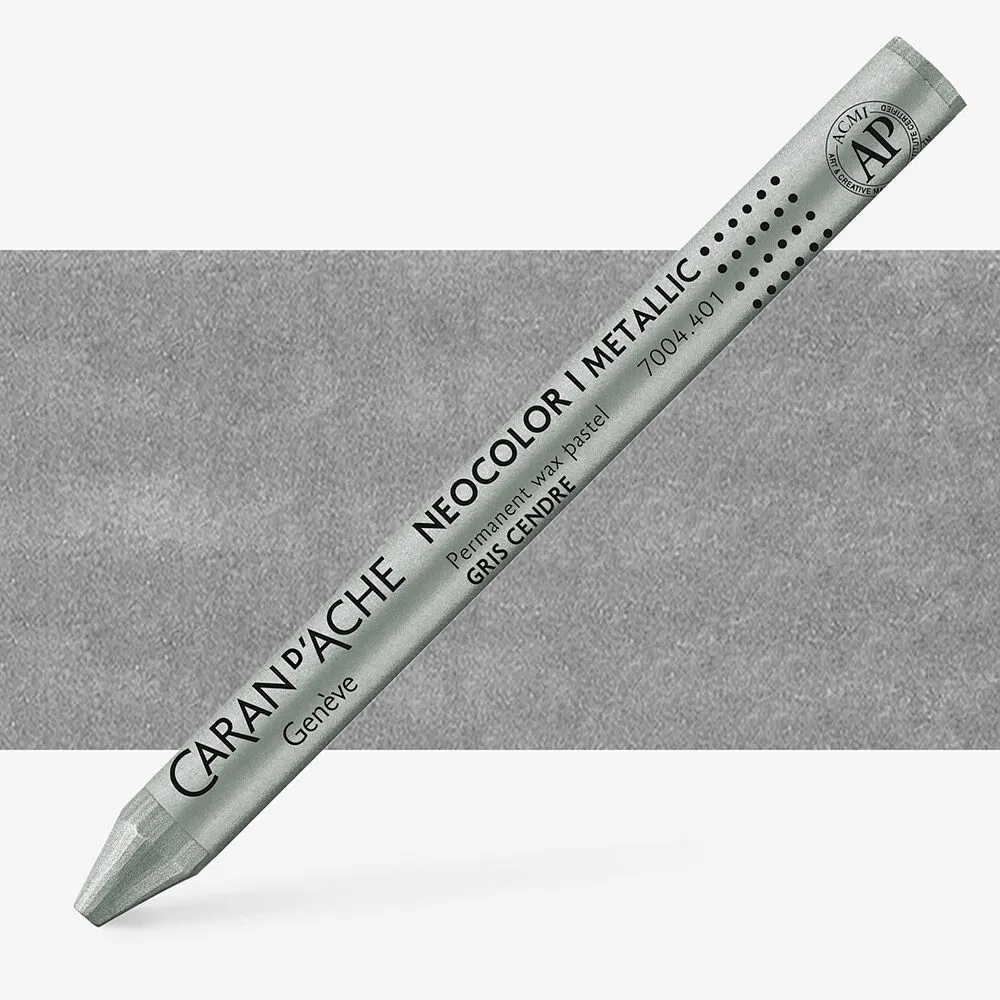 LÁPIS DE CERA NEOCOLOR I  METALICO CINZA ACO CARAN D´ ACHE