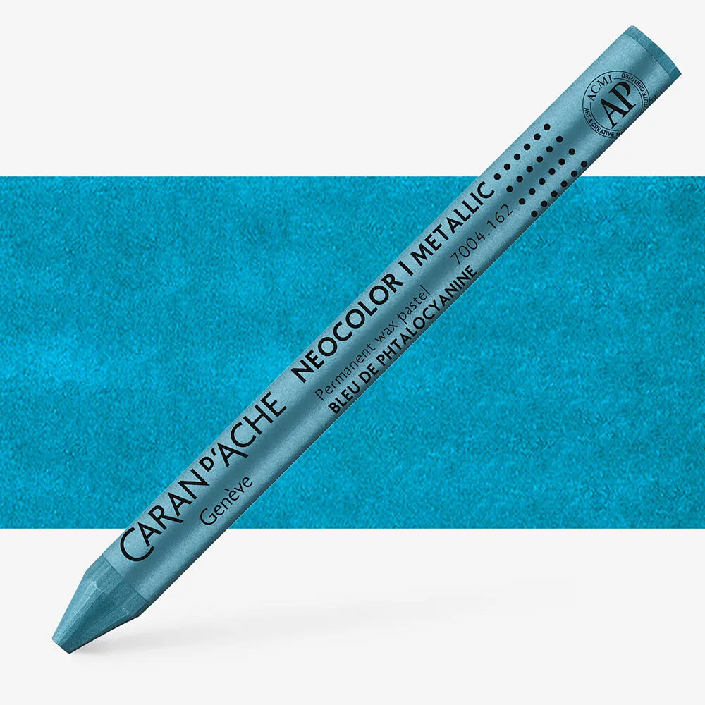 LÁPIS DE CERA NEOCOLOR I  METALICO AZUL METALICO CARAN D´ ACHE