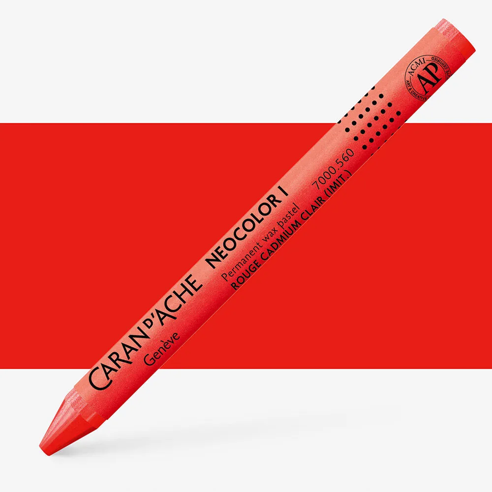 LÁPIS DE CERA NEOCOLOR I  VERMELHO CADMIO CLARO CARAN D´ ACHE