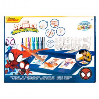 CONJUNTO CANETA DE SOPRO + STENCIL HOMEM ARANHA