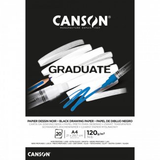 BLOCO GRADUATE COR PRETA  A4 20FS 120GR CANSON