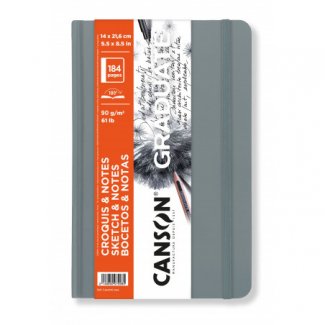 DIARIO GRAFICO CAPA CINZA CLARO  GRADUATE 14X21,6CM 90GR 92 FOLHAS CANSON