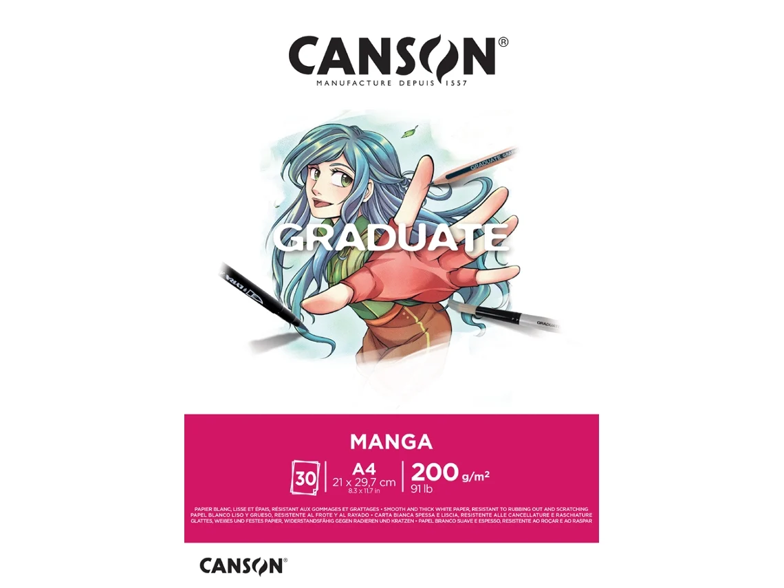 BLOCO GRADUATE MANGA 30 FLH A 200 GR CANSON