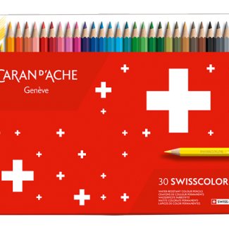 CAIXA METÁLICA  C/30  LÁPIS SECOS SWISSCOLOR   CARAN D´ ACHE