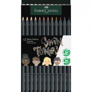 CAIXA 12 LAPIS  BLACK EDITION TONS PELE FABER CASTELL