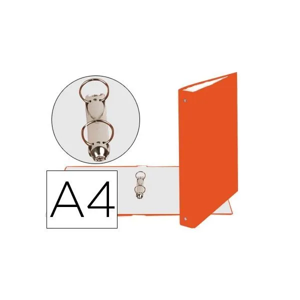PASTA DE 2 ANEIS 30MM REDONDO A4 CARTAO FORRADO LARANJA