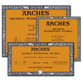 BLOCO AGUARELA COLADO  GRAO GROSSO 21X29,7 - 12 FLH - 300 GR. ARCHES