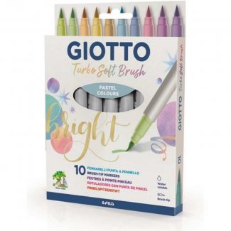 CONJUNTO MARCADORES TURBO SOFT BRUSH 10 CORES GIOTTO