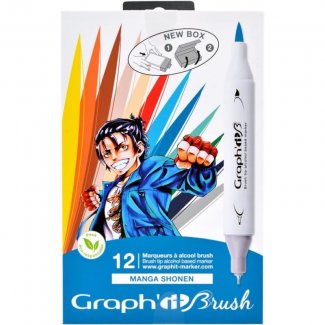 GRAPHIT BRUSH SET DE 12 - MANGA SHONEN