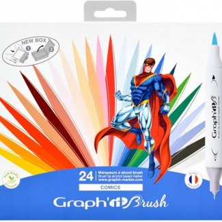 GRAPHIT BRUSH SET DE 24 - COMICS