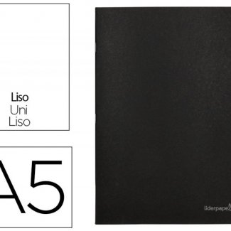 CADERNO AGRAFADO CAPA PRETA IN A5 80 FLS LISO 60 GR