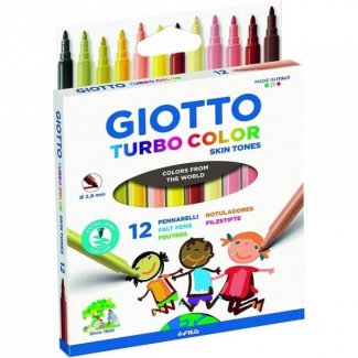 MARCADOR GIOTTO TURBO COLOR SKIN TONES 12  CORES SORTIDAS LAVAVEIS PONTA BLOQUADA