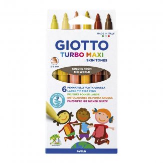 MARCADOR GIOTTO TURBO MAXI SKIN TONES 6 CORES SORTIDAS LAVAVEIS PONTA BLOQUADA