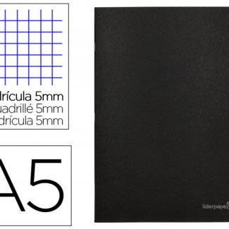 CADERNO AGRAFADO CAPA PRETA IN A5 80 FLS QUADRICULADO 60 GR