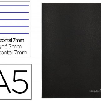 CADERNO AGRAFADO CAPA PRETA IN A5 80 FLS PAUTADO 60 GR