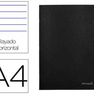 CADERNO AGRAFADO CAPA PRETA IN A4 80 FLS PAUTADO 60 GR