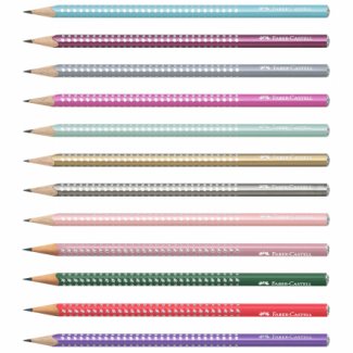 LÁPIS GRAFITE GRIP SPARKLE VERMELHO CANDY  FABER - CASTELL
