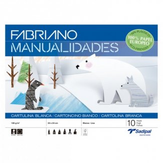 BLOCO MANUALIDADES CARTOLINA BRANCA 185 GRS  - SORTIDO 10 UNIDADES