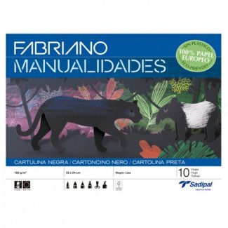 BLOCO MANUALIDADES CARTOLINA PRETA 185 GRS  - SORTIDO 10 UNIDADES