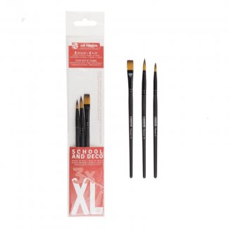 CONJUNTO DE 3 PINCEIS CABO CURTO XL GAMA ESCOLAR