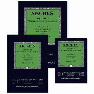 BLOCO ARCHES COLADO 300GR GRAO FINO  23X31 12FLS A5