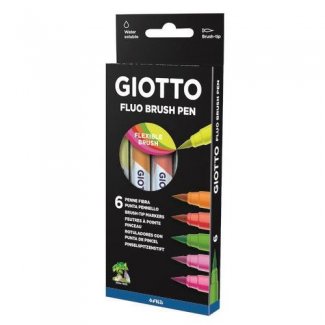 GIOTTO MARCADOR FLUO BRUSH PEN 6 UNID.