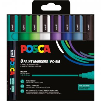 CONJUNTO 8 MARCADORES PC 5M POSCA COOL COLOR