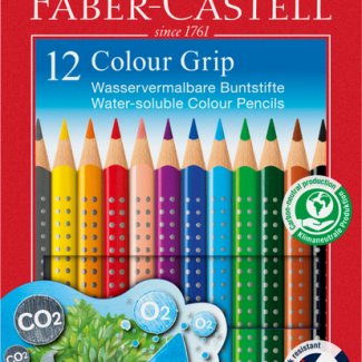 CAIXA LAPIS GRIP WATER SOLUBLE 12 CORES FABER CASTELL