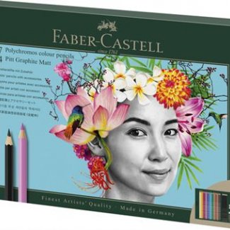 SET POLYCROMOS & PITT GRAFFITE MATE  - 23 LAPIS