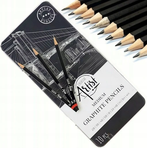 CAIXA METALICA LAPIS GRADUADOS - 10 PCS