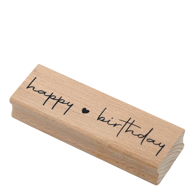 CARIMBO HAPPY BIRTHDAY C/CORACAO 90X30X17MM