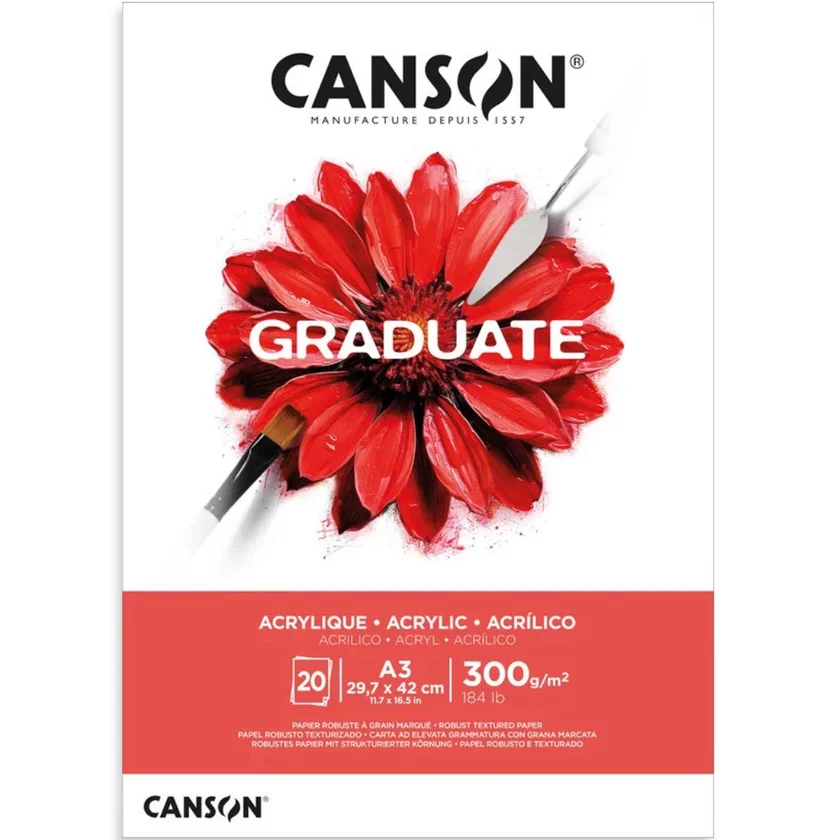 BLOCO GRADUATE ACRILICO A3 20FS 300GR CANSON