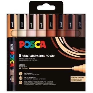 CONJUNTO 8 MARCADORES PC 5M POSCA PORTRAIT COLOR