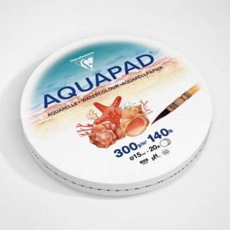 BLOCO AGUARELA AQUAPAD REDONDO CLAIREFONTAINE 15 CM DIAM 300 GRS 20 FHL